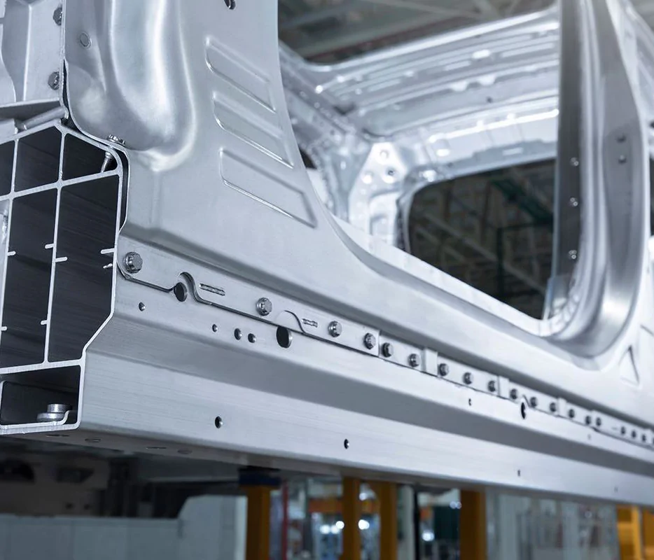 An aluminum frame designed for automotive applications